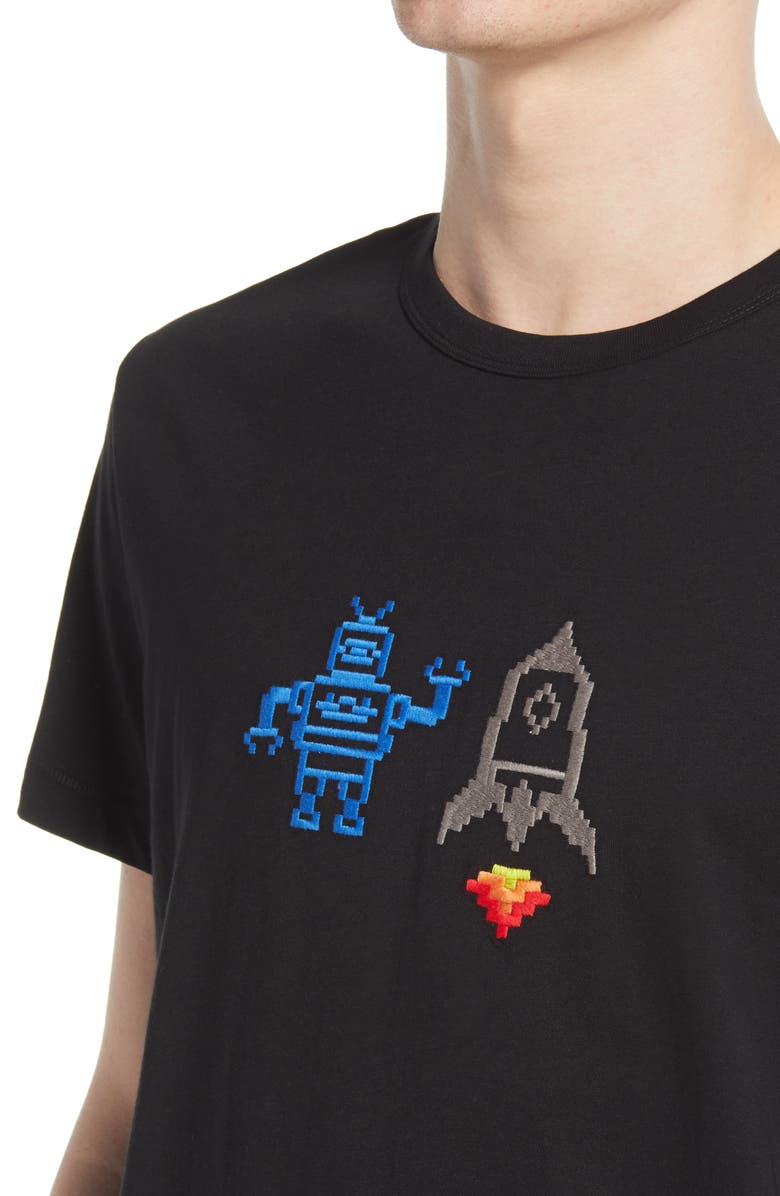 French Connection Men's Robot & Rocket Graphic Tee, Alternate, color,