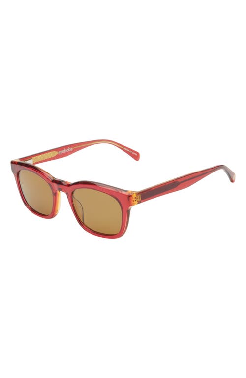 Eyebobs Humble Narrator 49mm Small Polarized Square Sunglasses In Red