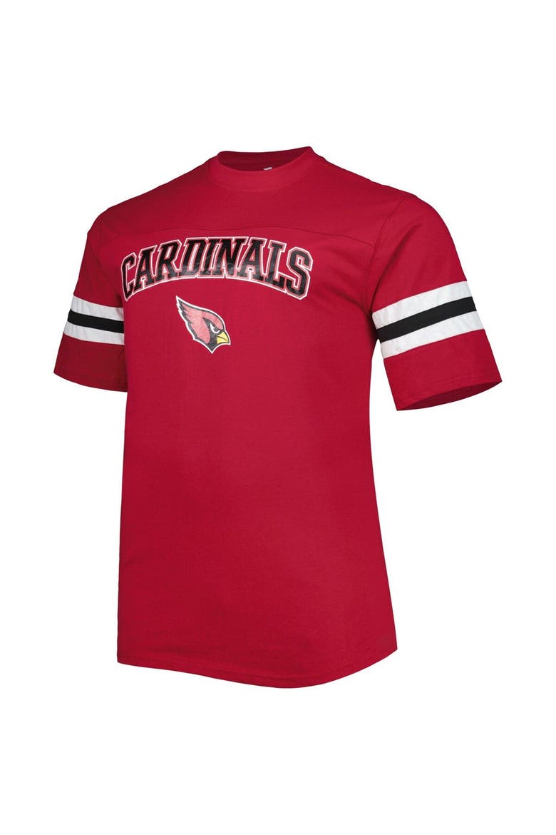 Men's Cardinal Arizona Cardinals Big & Tall Arm Stripe T-Shirt, Alternate, color, Cardinal