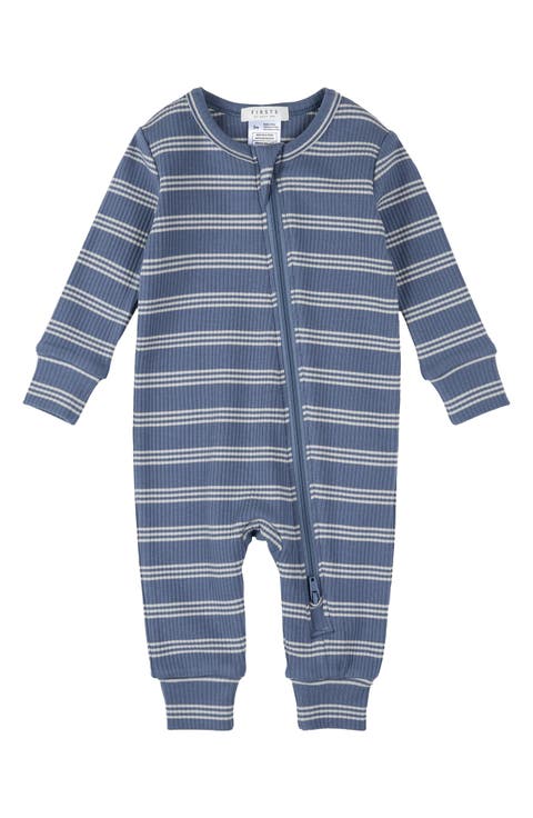 Stripe Rib One-Piece Pajamas (Baby)