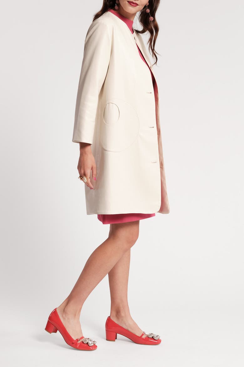 Mod Jacket Faux Leather, Alternate, color, Oyster