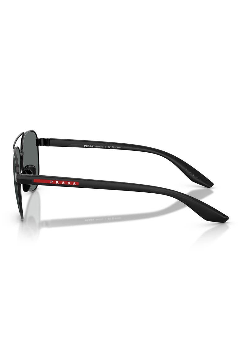 58mm Polarized Pilot Sunglasses, Alternate, color, BLACK