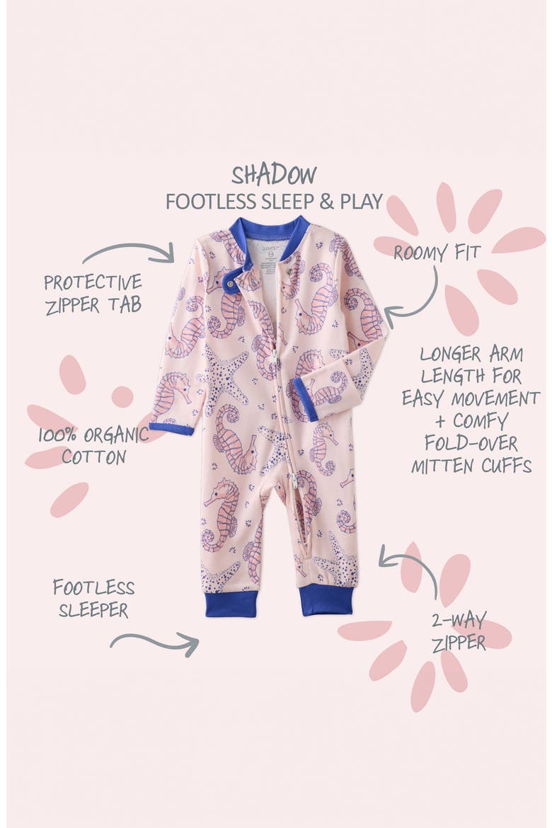 Shadow Organic Cotton Romper, Alternate, color, HORSE-SEA