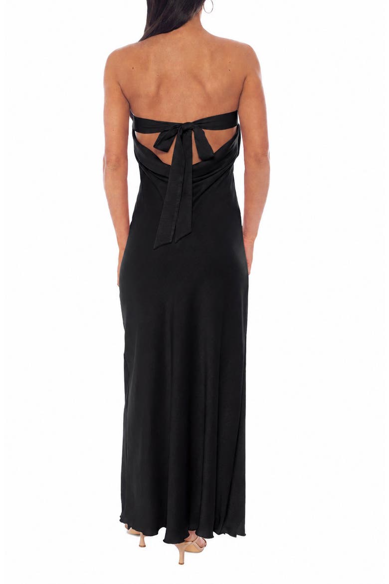 Strapless Maxi Dress, Alternate, color, BLACK
