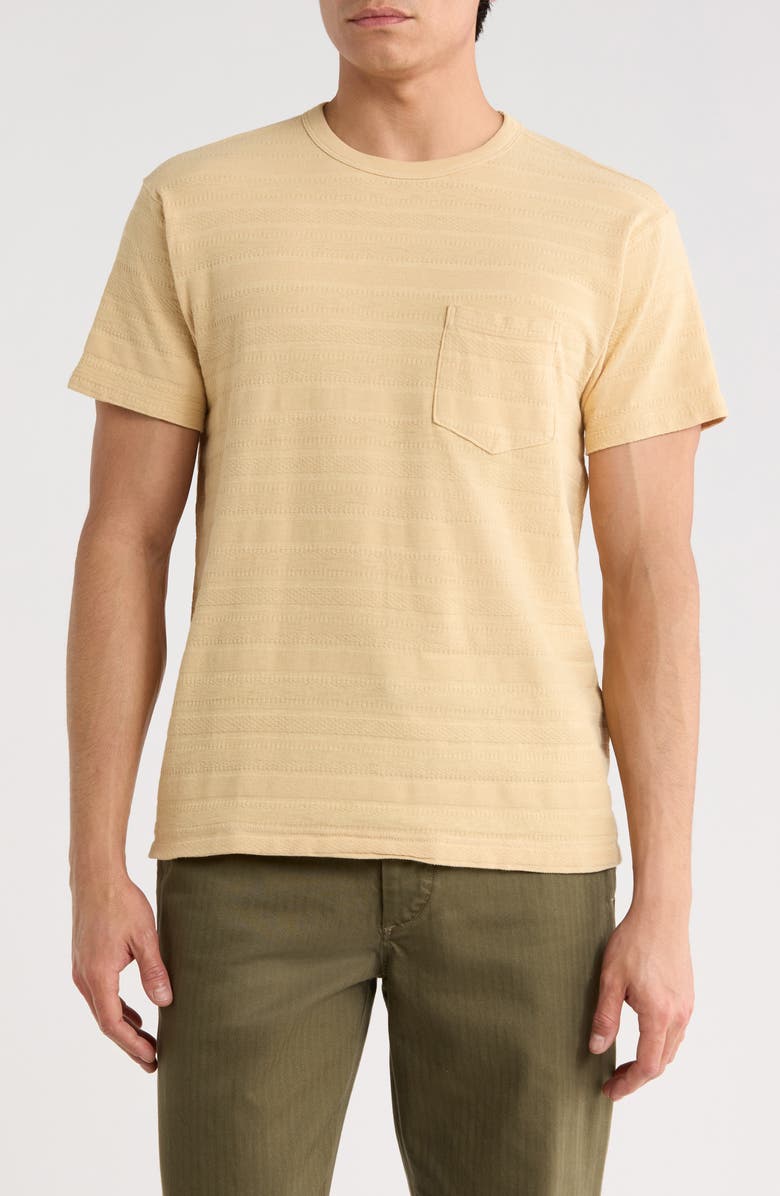 BUCK MASON Vintage Jacquard Classic Crew T-Shirt, Main, color, Barley
