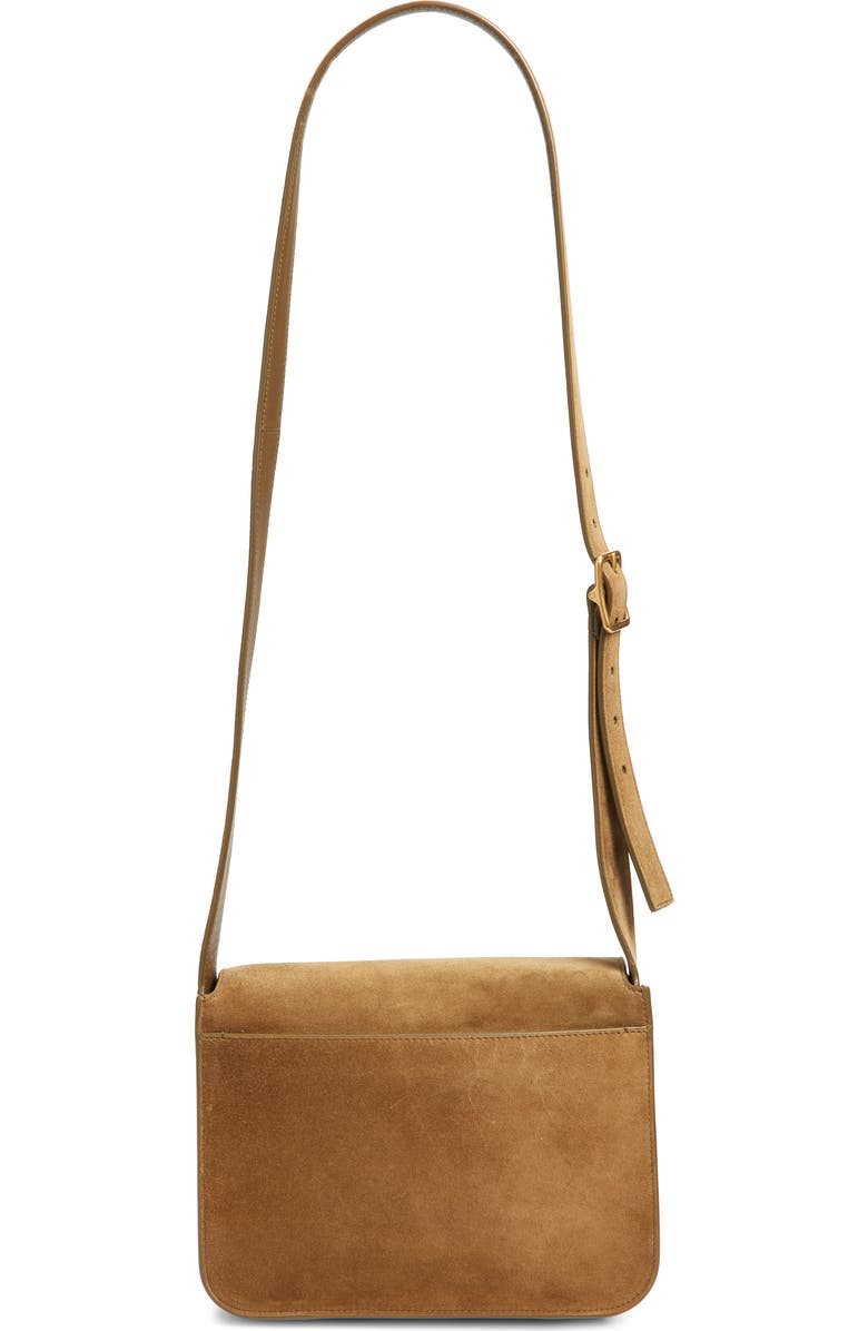 Saint Laurent Niki Suede Crossbody Bag, Alternate, color, Barley Green