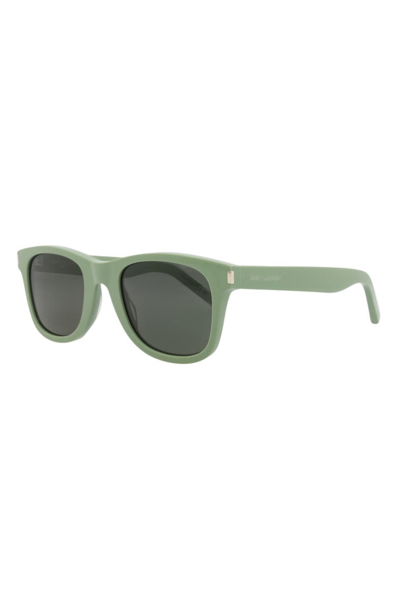Saint Laurent 50mm Square Sunglasses, Alternate, color, Green Green Grey