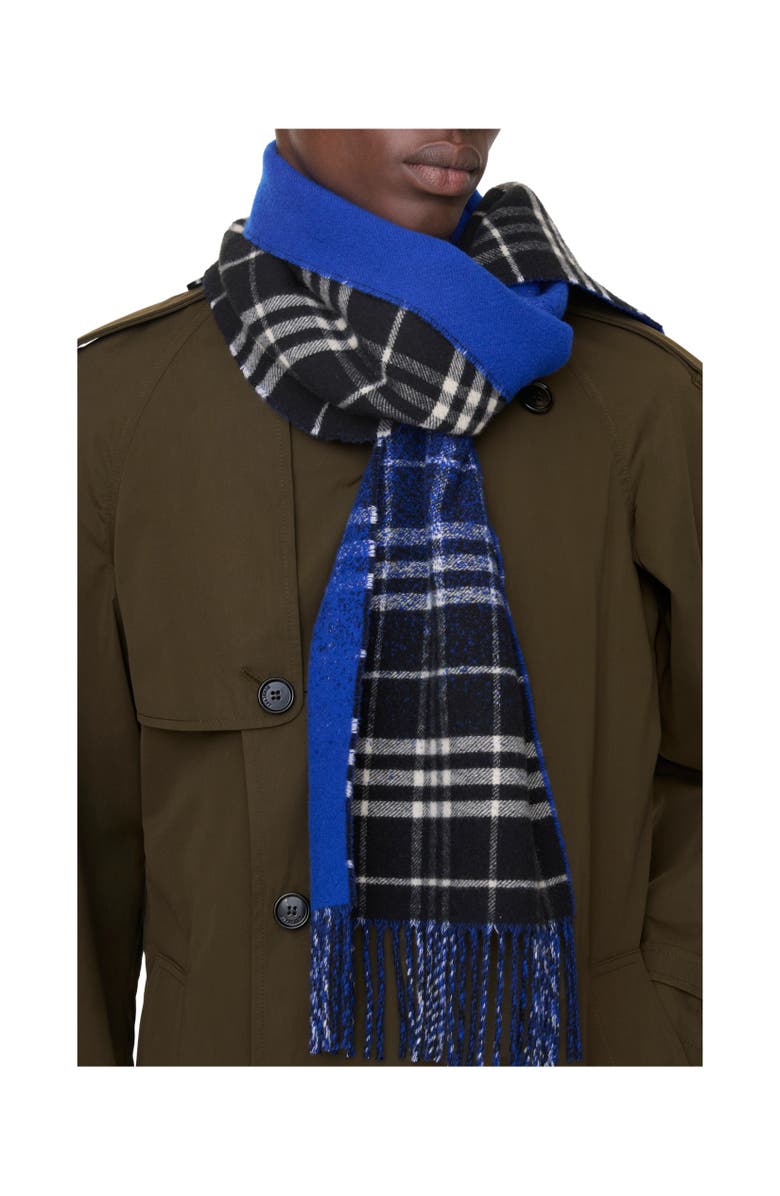 Burberry Gradient Check Cashmere Scarf, Alternate, color, Black/Calico White