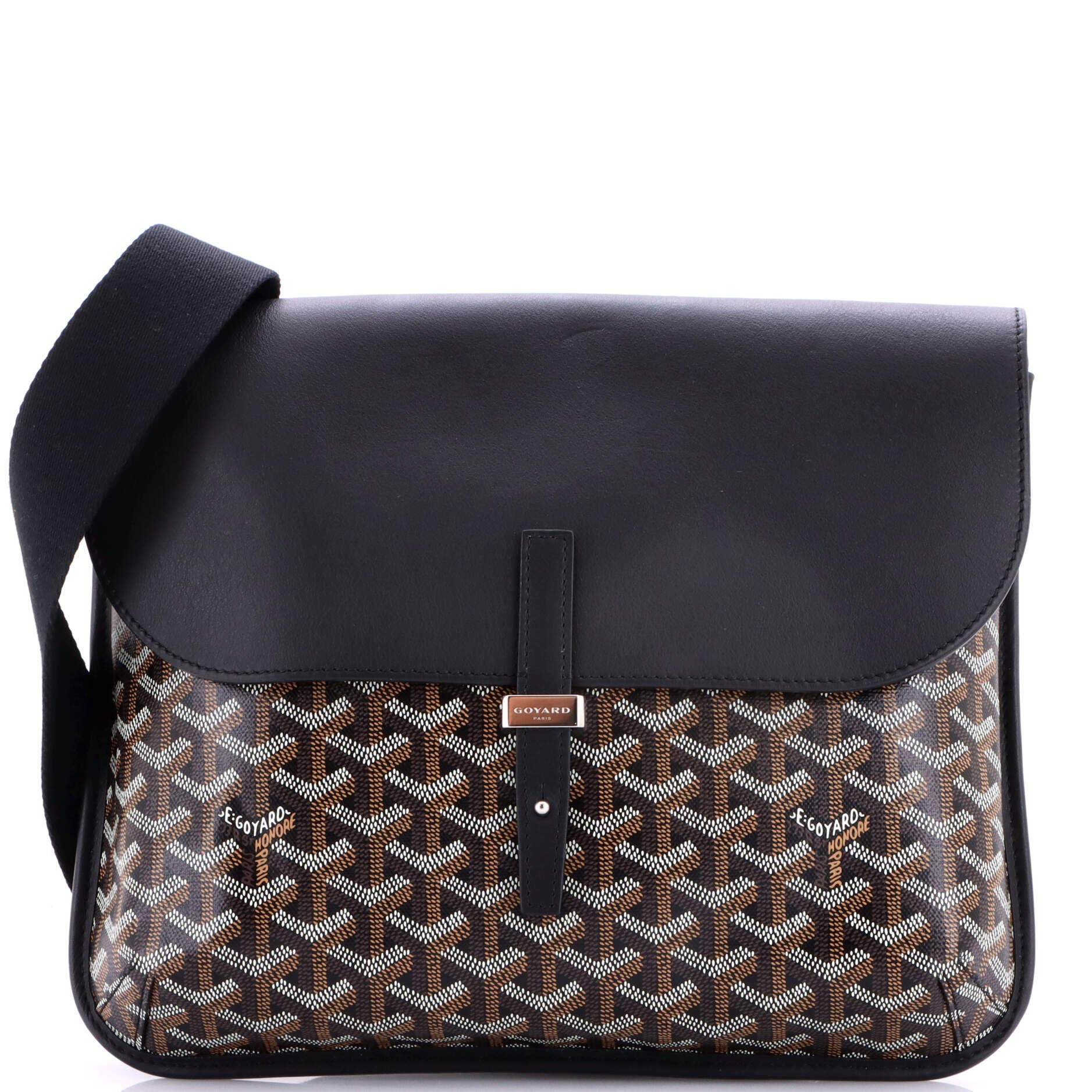 Pre-Owned Goyard Coursier Messenger Bag Coated Canvas and Leather, Main, color, Black