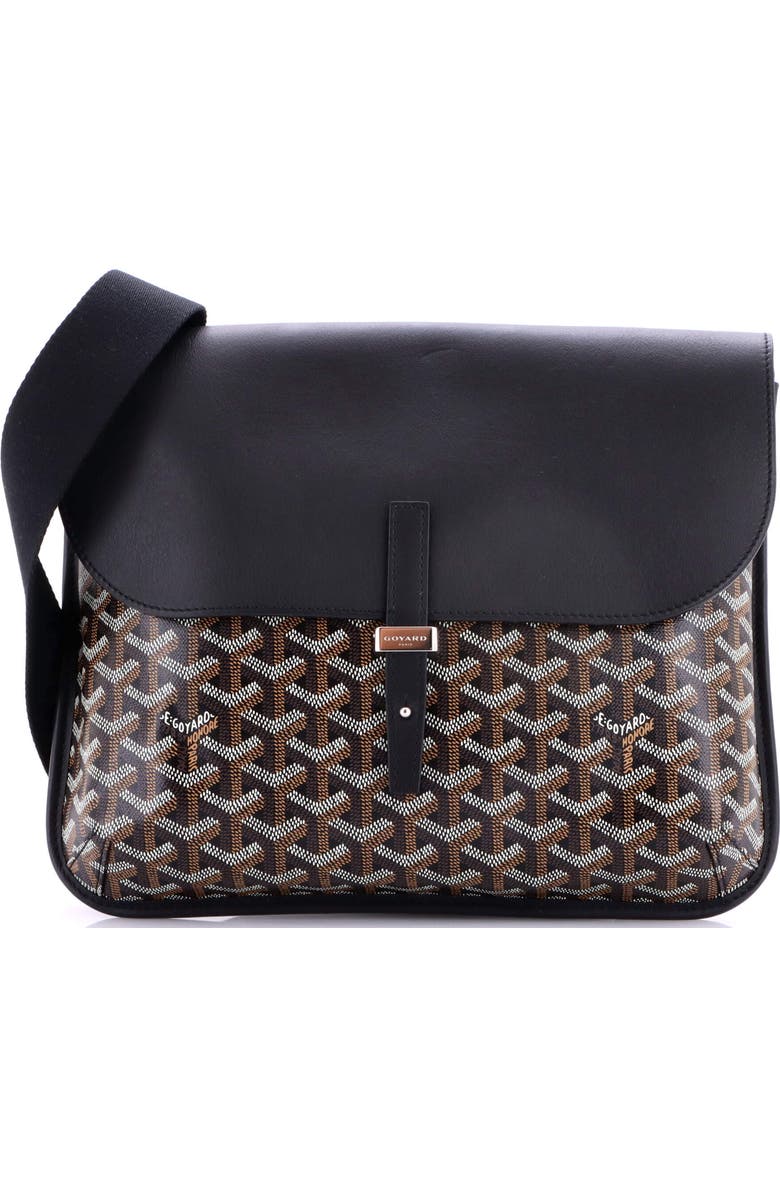 Pre-Owned Goyard Coursier Messenger Bag Coated Canvas and Leather, Main, color, Black