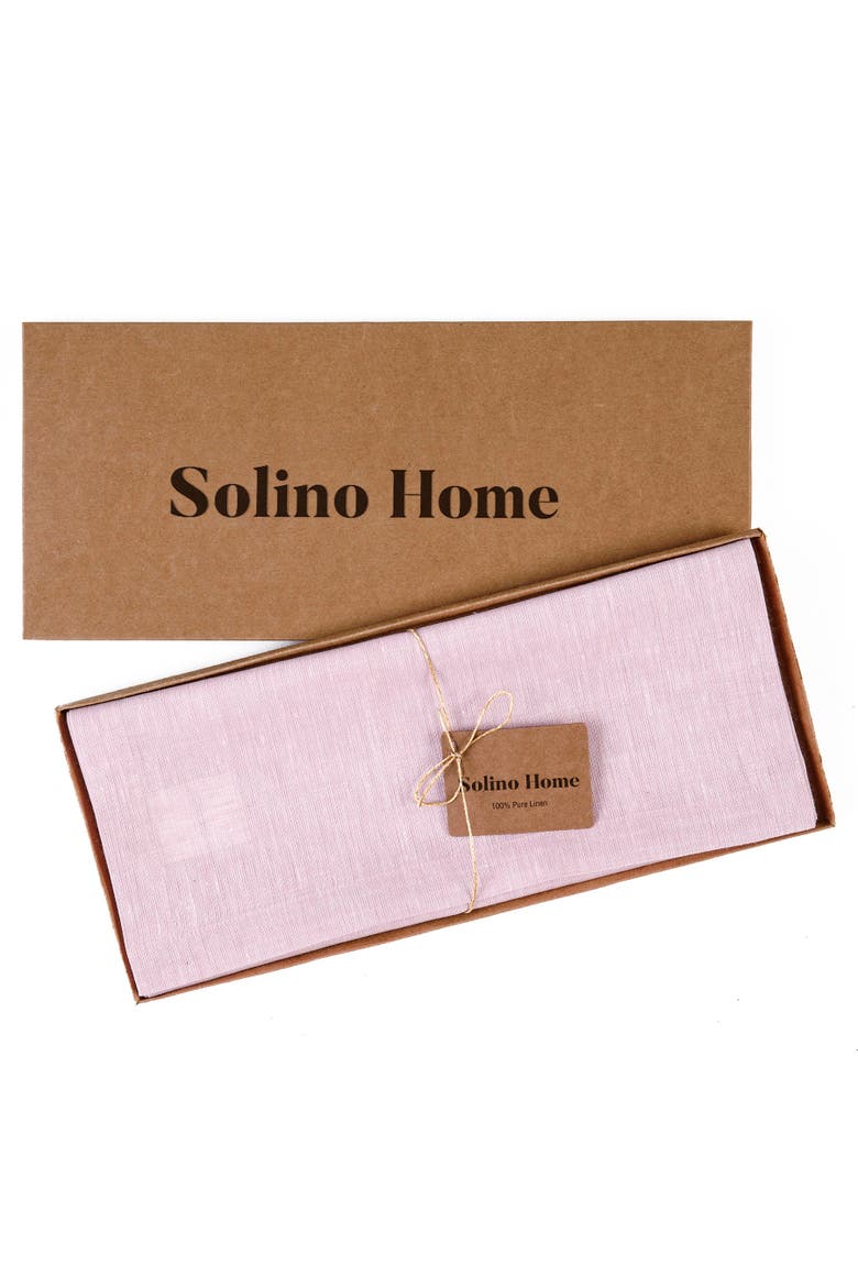 Linen Table Runner - Athena, Alternate, color, Bubblegum Pink