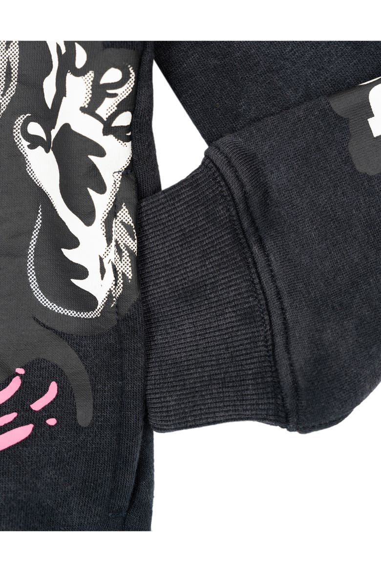 Fleece Zip Up Hoodie, Alternate, color, Godzilla Charcoal