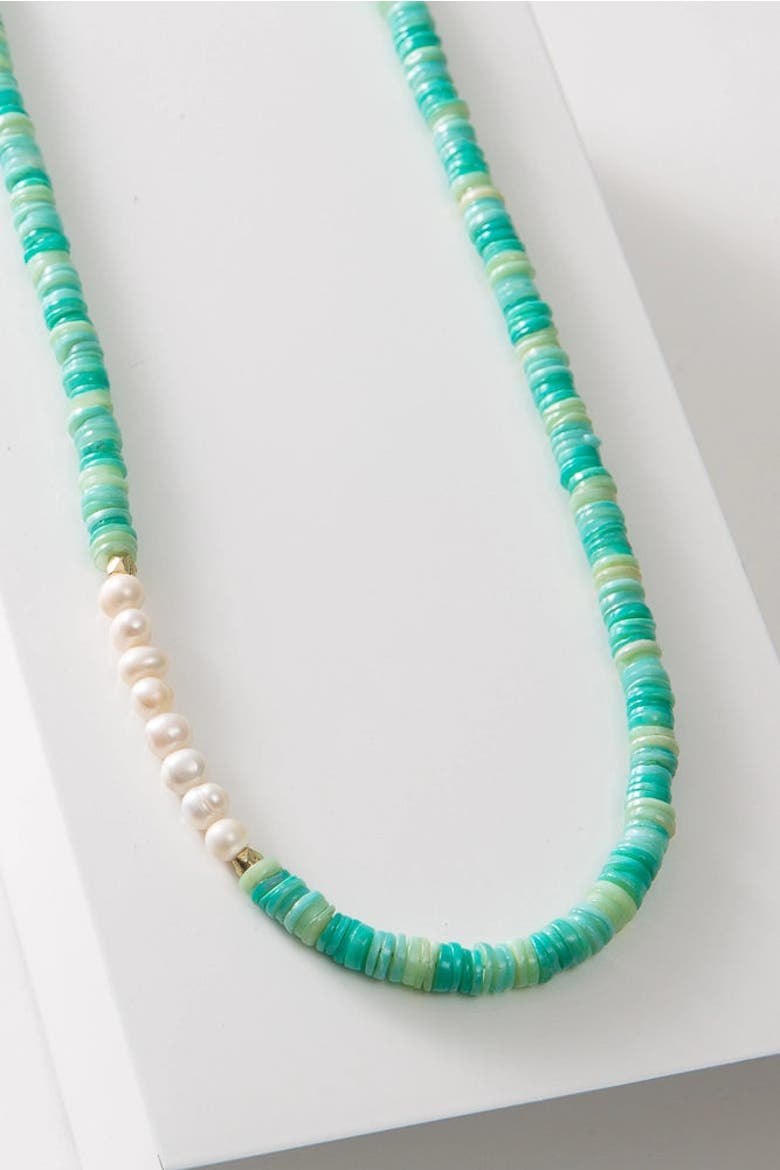 Sea Pearl Necklace, Main, color, Turquoise