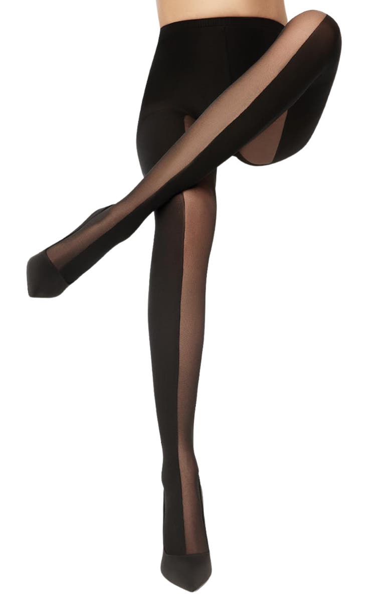 LECHERY<sup>®</sup> Half Sheer Half Opaque Tights, Alternate, color, 