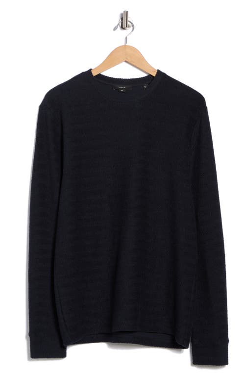 Vince Herringbone Cotton French Terry Sweatshirt In Blue