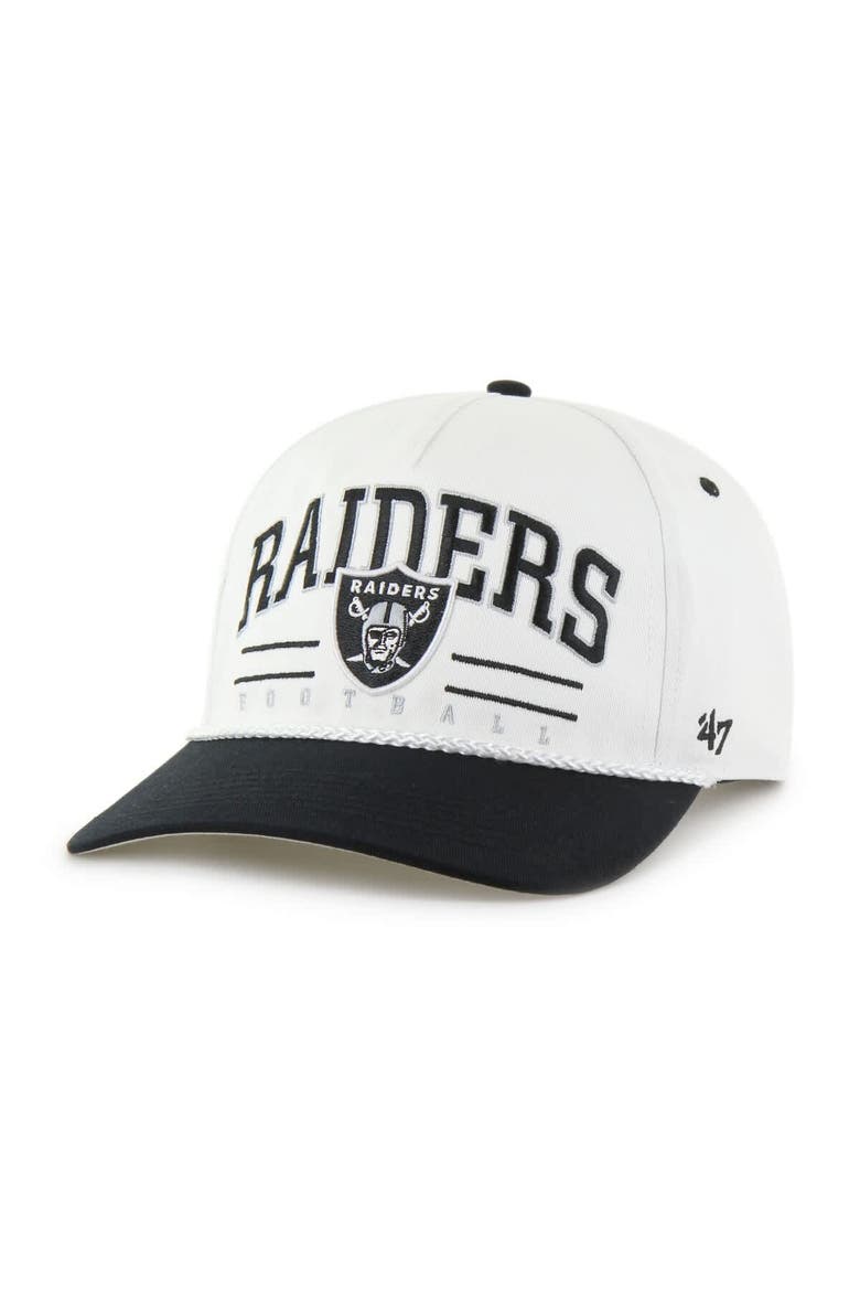 Men's '47 White/Black Las Vegas Raiders Roscoe Two-Toned Hitch Adjustable Hat, Main, color, White