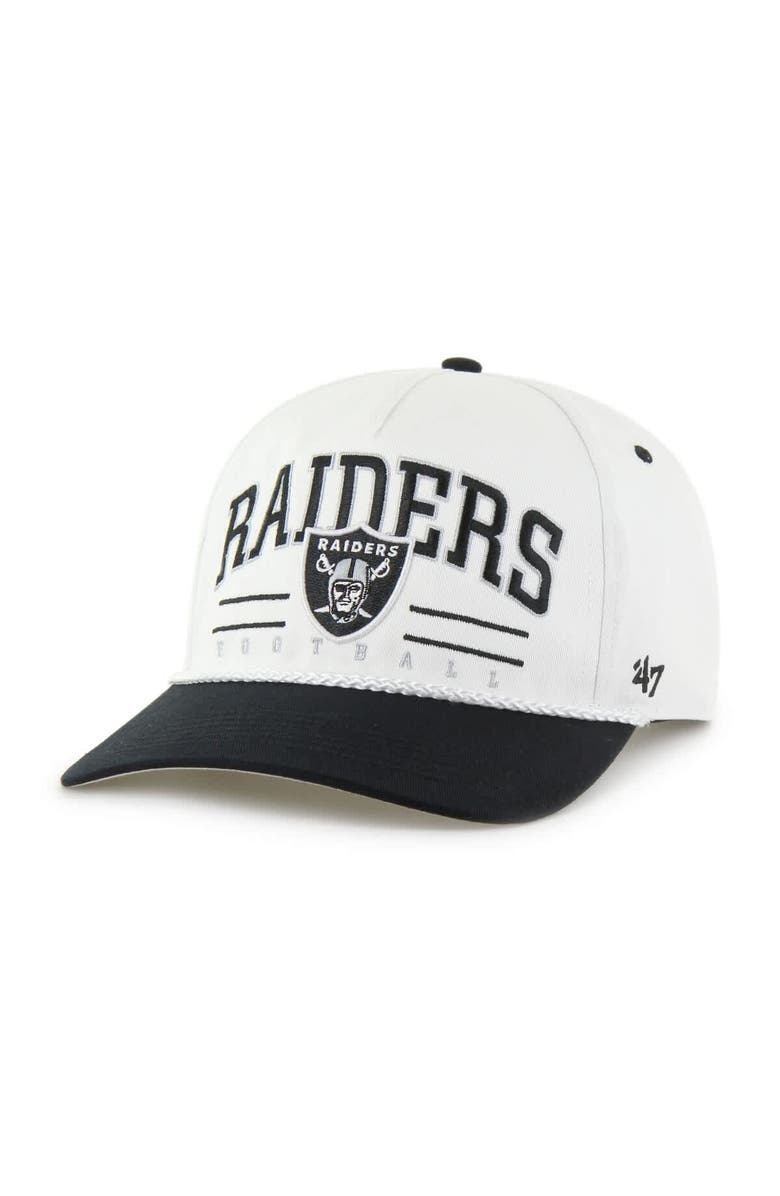 '47 Men's '47 White/Black Las Vegas Raiders Roscoe Two-Toned Hitch Adjustable Hat, Main, color, White