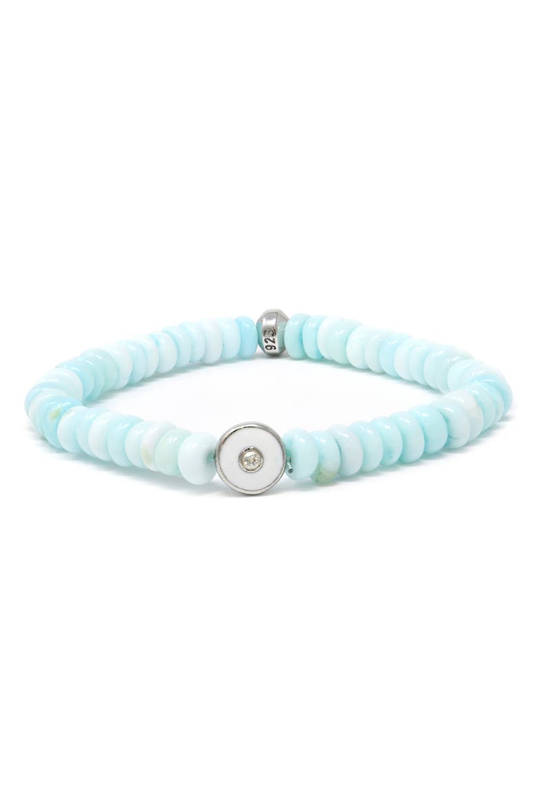 Jac + Jo Soul Peruvian Opal Beaded Stretch Bracelet, Main, color, TURQUOISE/ AQUA