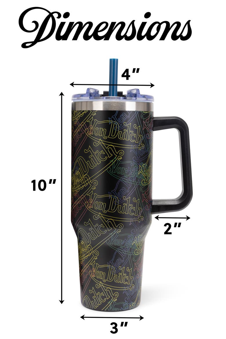 40oz Double Walled Insulated Stainless Steel Tumbler, Alternate, color, Neon Logo