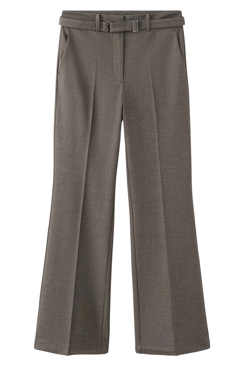 Belted Straight Leg Pants, Alternate, color, BROWN