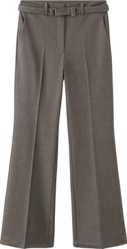 MANGO Belted Straight Leg Pants