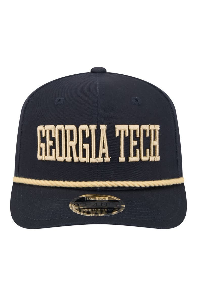 Men's New Era Navy Georgia Tech Yellow Jackets Wordmark Rope 9SEVENTY Stretch-Snap Hat, Alternate, color, Navy
