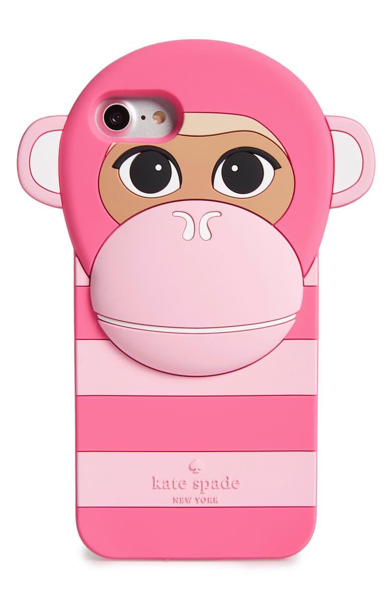 Kate Spade New York monkey silicone iPhone 7 case, Main, color, 