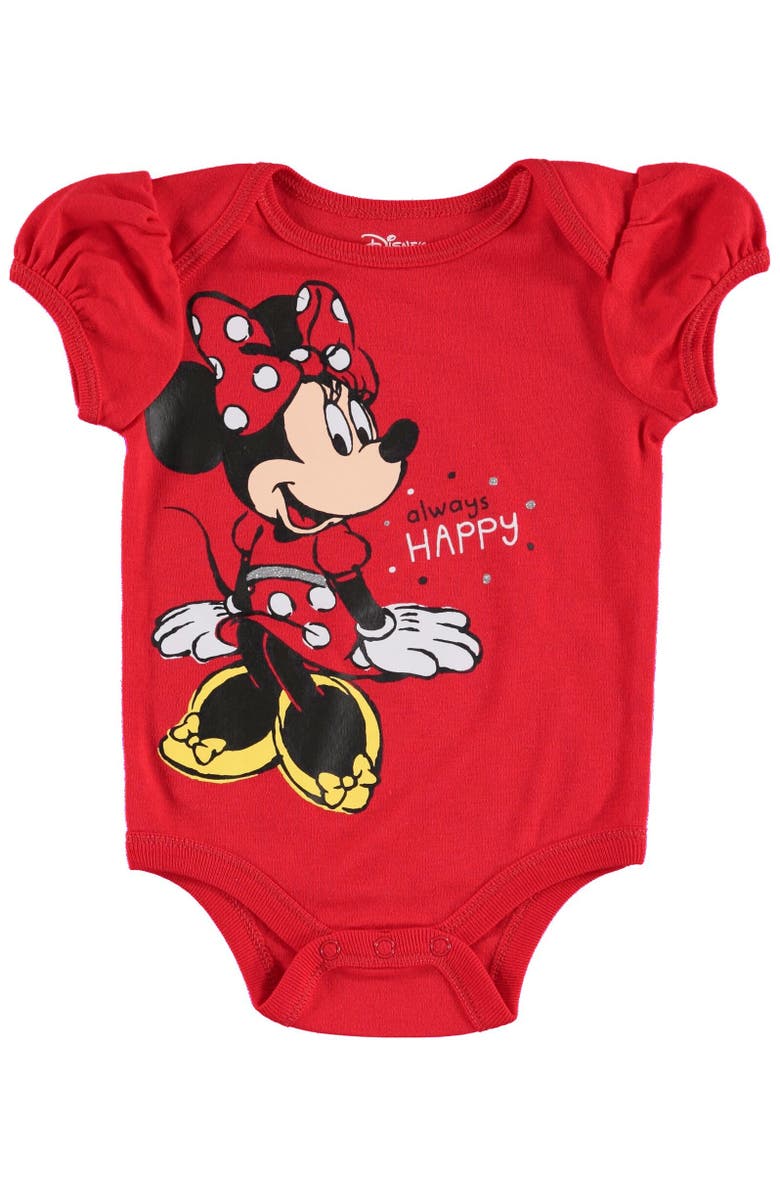 Disney Bodysuit Pants Bib & Hat Layette Set, Alternate, color, Red