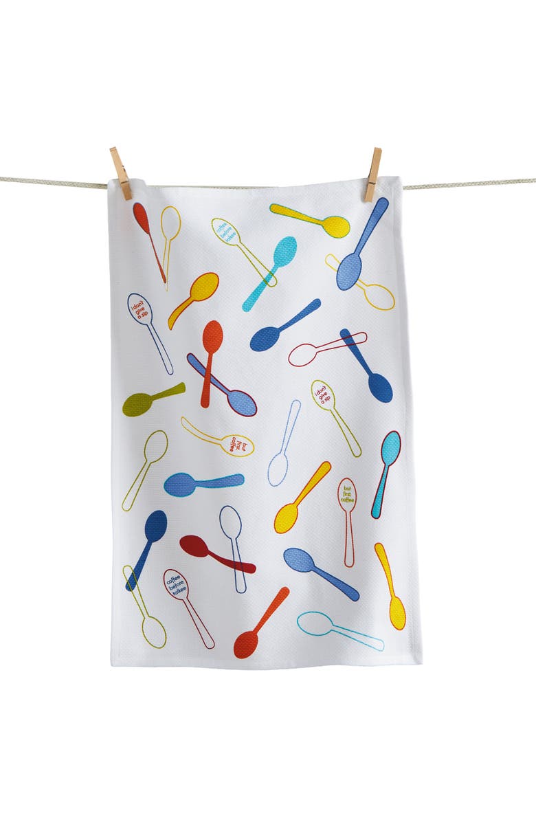 tag Stir Spoons Dishtowel Multi Cotton Everyday, Main, color, White