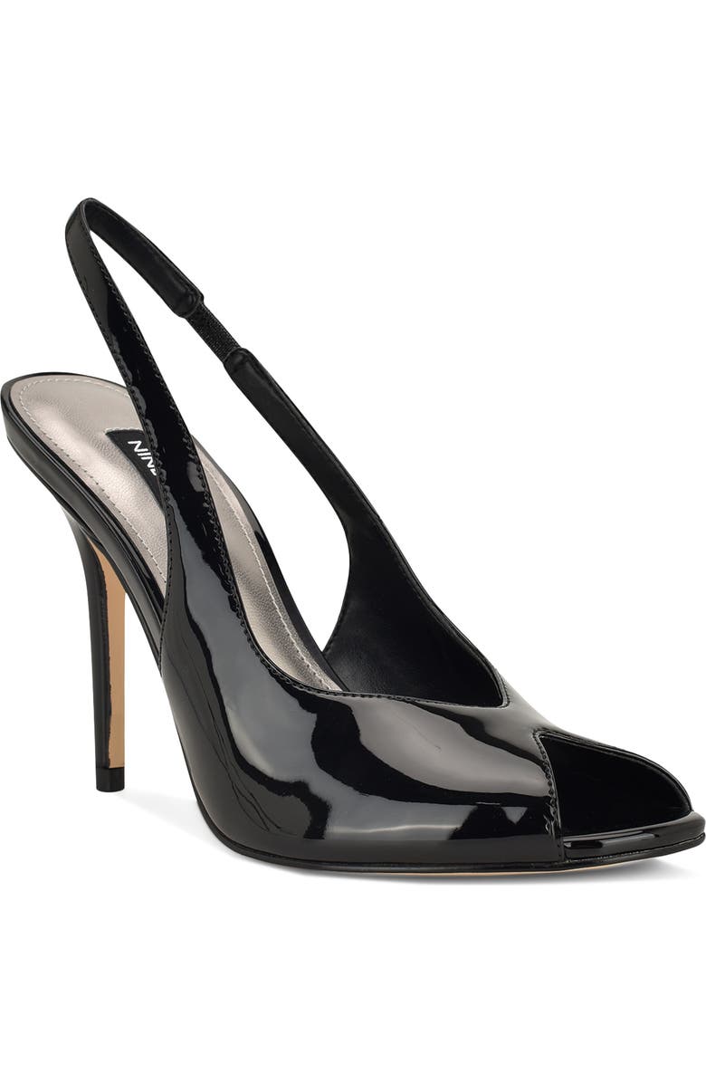 Nine West Pretta Slingback Peep Toe Pump, Main, color, Black