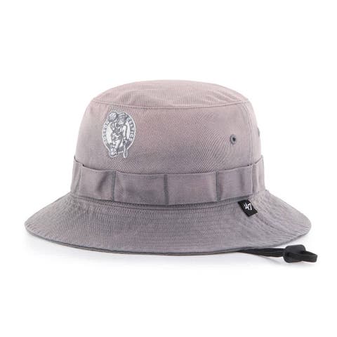 Men's '47  Charcoal Boston Celtics Buxton Garment Washed Bucket Hat