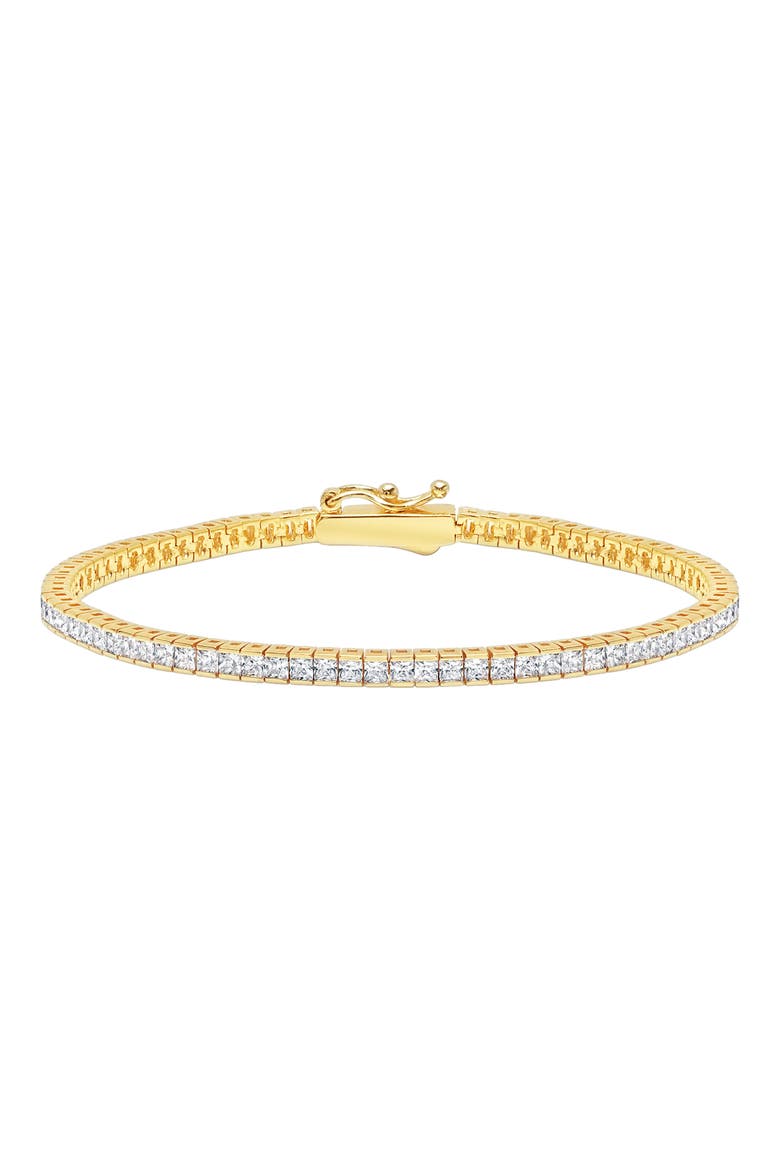 Princess Cubic Zirconia Tennis Bracelet, Main, color, GOLD