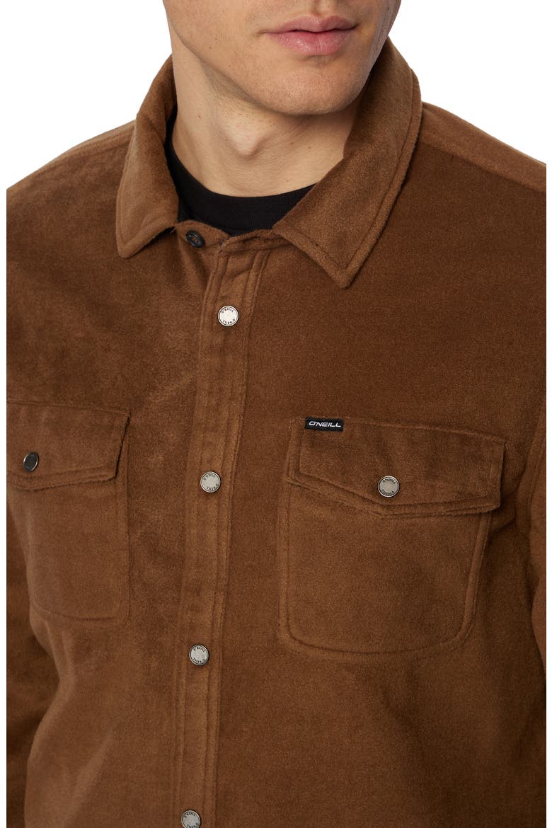 Glacier Fleece Shirt, Alternate, color, BROWN