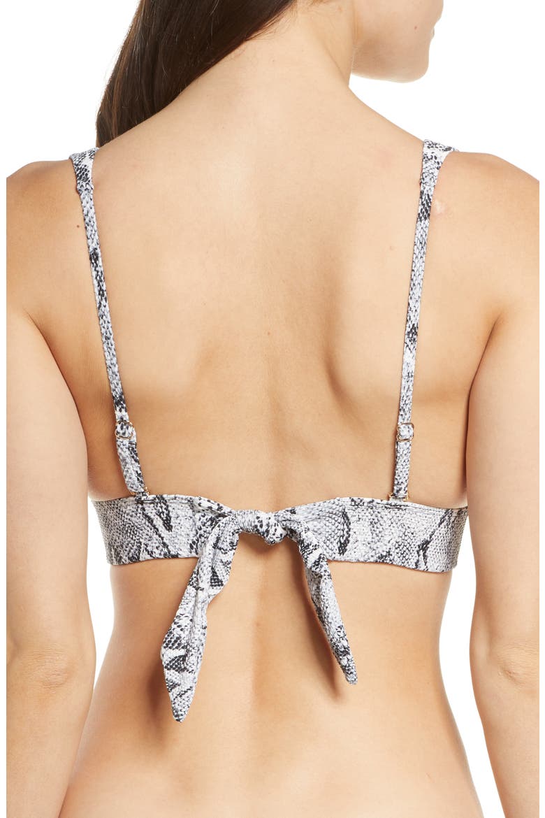Textured Plunge Bikini Top, Alternate, color, WHITE SNAKESKIN