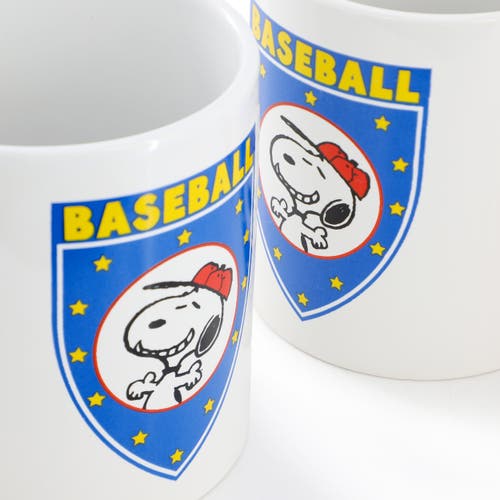 Peanuts Best In Sports Baseball 4 Piece 19 Ounce Stoneware Mug Set In Multi