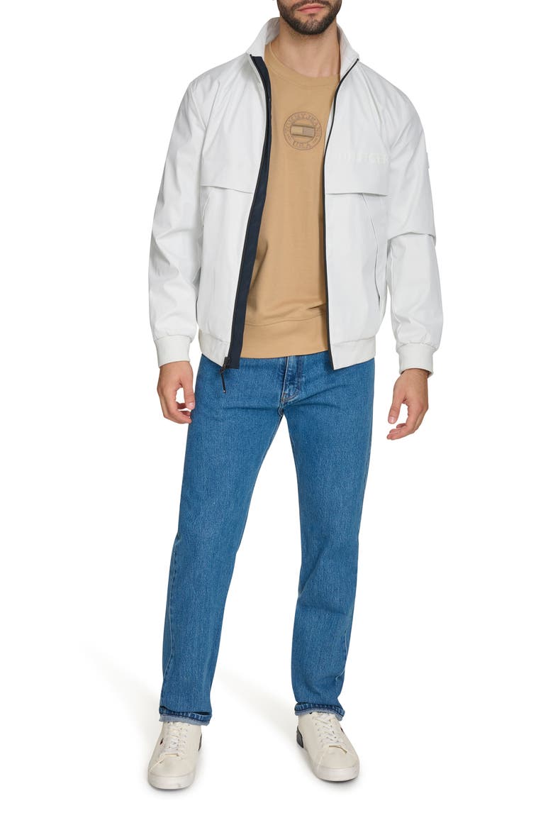 Ribbed Bomber Jacket, Alternate, color, WHITE