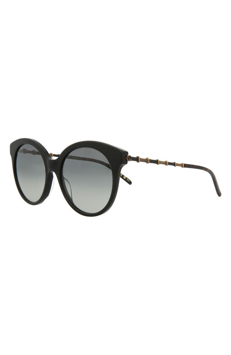 Gucci 55mm Oversize Round Sunglasses, Alternate, color, Black Gold Grey