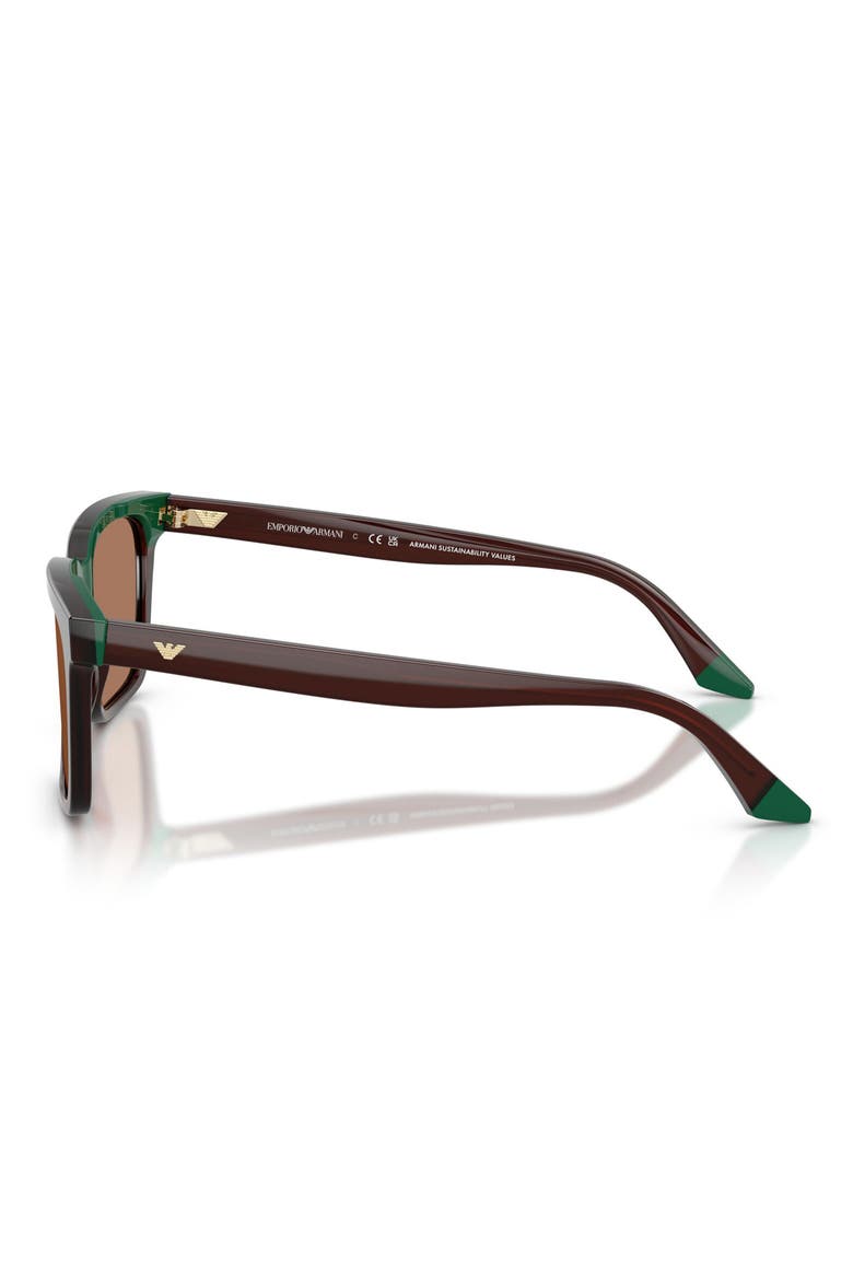 55mm Square Sunglasses, Alternate, color, OPAL BROWN/ GREEN / BROWN