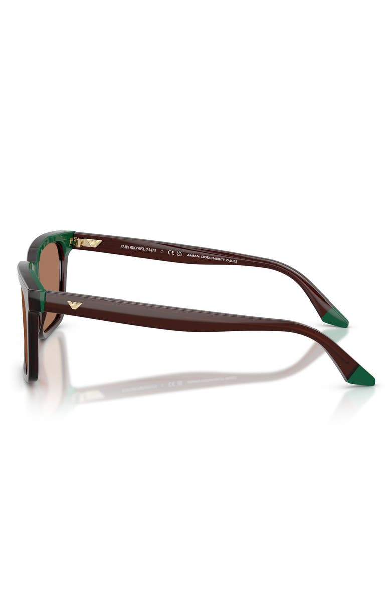 Emporio Armani 55mm Square Sunglasses, Alternate, color, Opal Brown/ Green / Brown