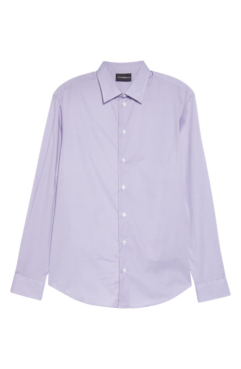 Emporio Armani Check Stretch Cotton Button-Up Shirt, Alternate, color, 