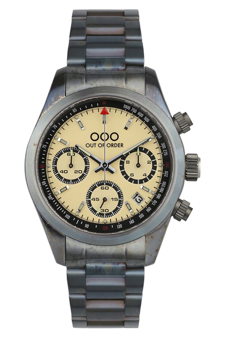 Sporty Cronografo Chronograph Bracelet Watch, 40mm, Main, color, CREAM