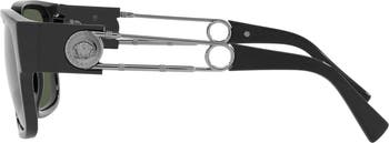 Havana 57mm Rectangular Sunglasses