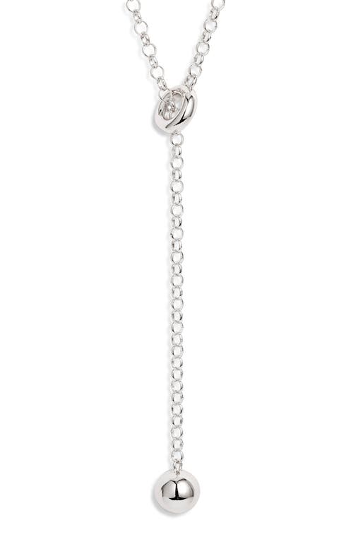 Open Edit Orb Drop Lariat Necklace In Gray