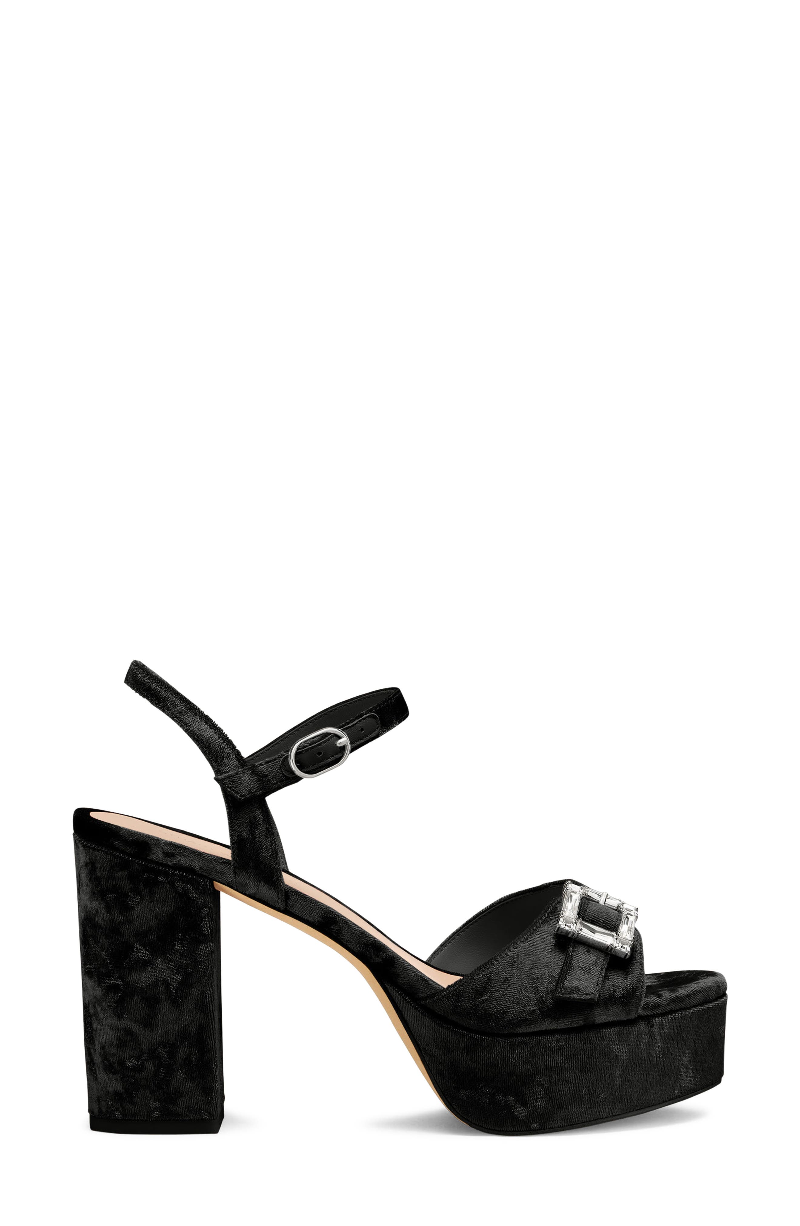 June Platform Sandal, Alternate, color, BLACK