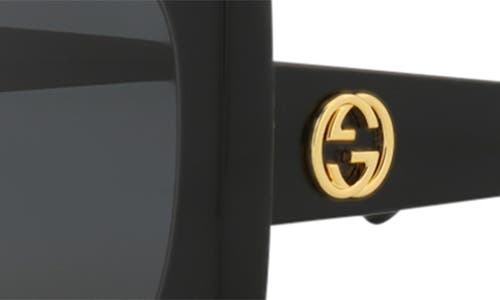 Gucci 53mm Oversize Cat Eye Sunglasses In Black