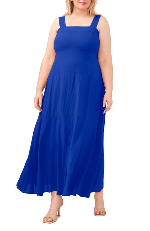 Vince Camuto Solid Sleeveless Tiered Maxi Dress In Mod Cobalt