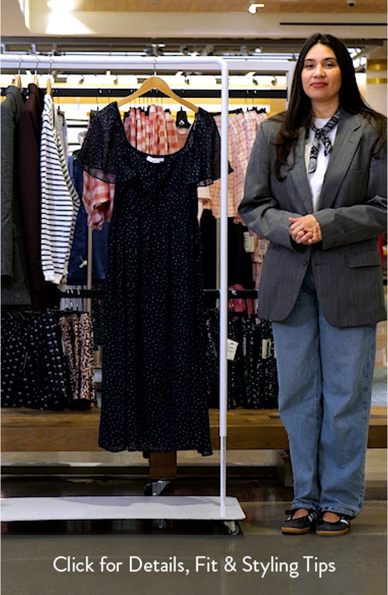 Heart Polka Dot Butterfly Sleeve Midi Dress, sales video thumbnail