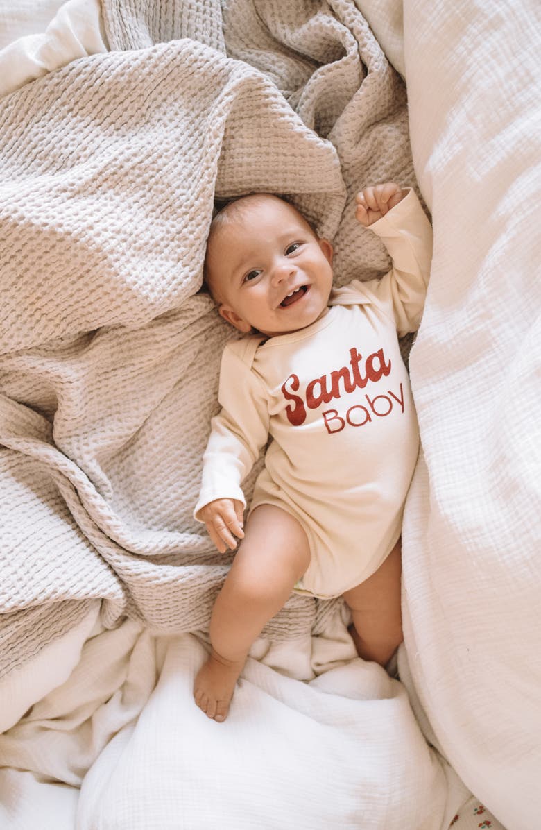Tenth & Pine Organic Cotton Santa Baby Bodysuit, Alternate, color, 