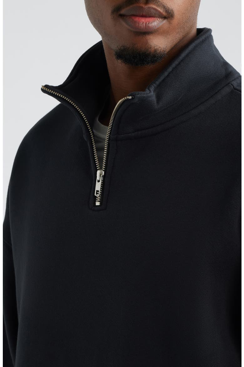 Oversize Core Quarter Zip Sweatshirt, Alternate, color, VINTAGE BLACK