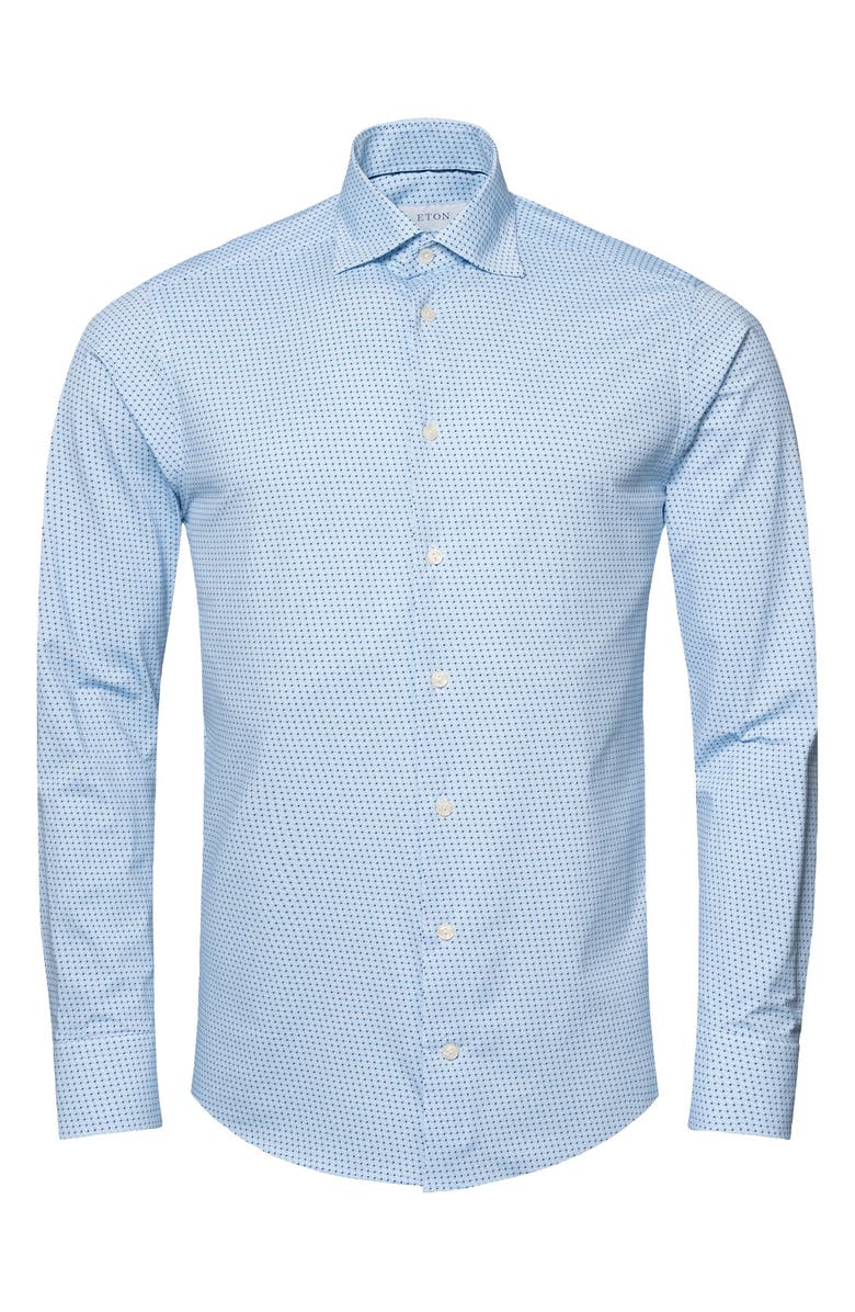 Eton Slim Fit Dot Print Stretch Dress Shirt, Alternate, color, 